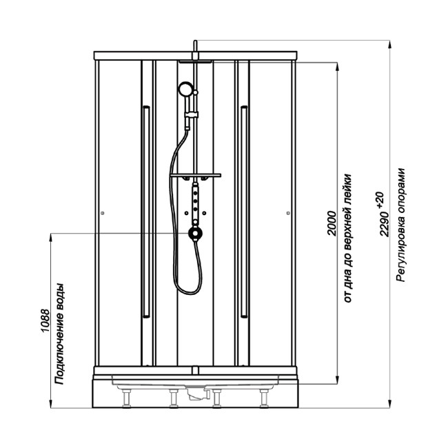 Triton Орион 3 Душевой бокс 90*90*229 WT стандарт