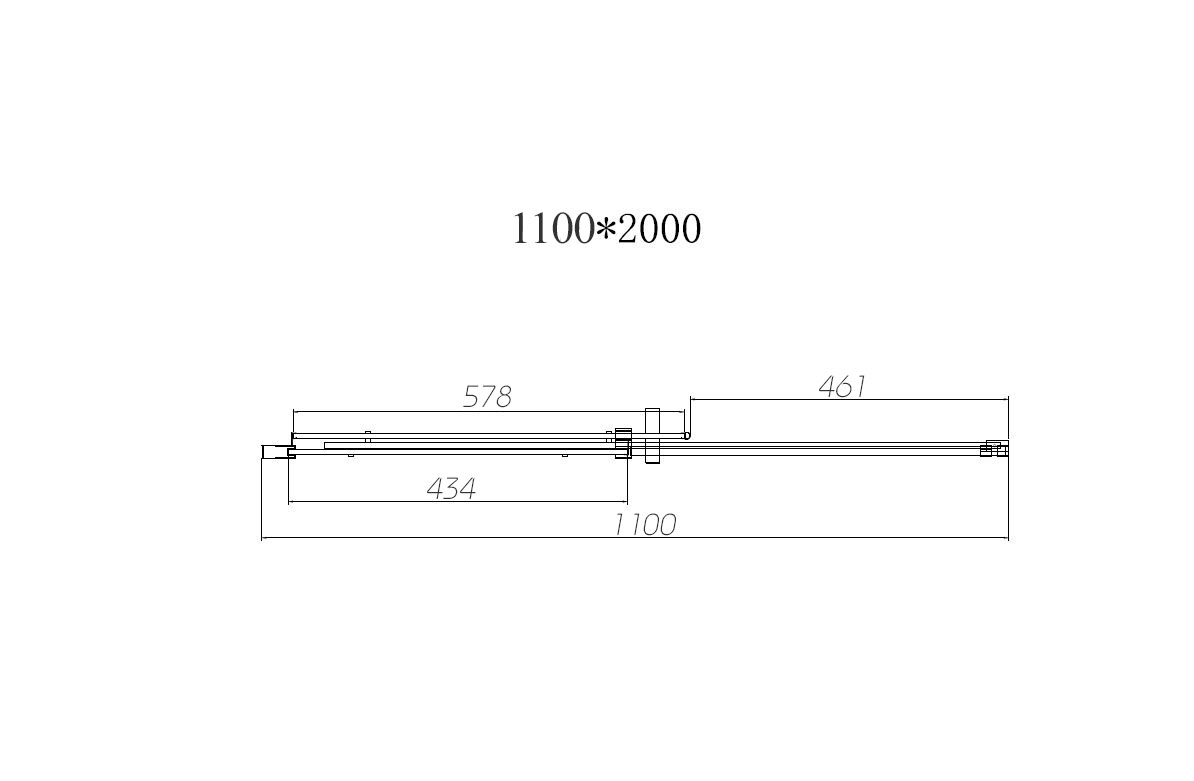 Vincea Dice душевая дверь 110 см, профиль черный VDS-4D110CLB