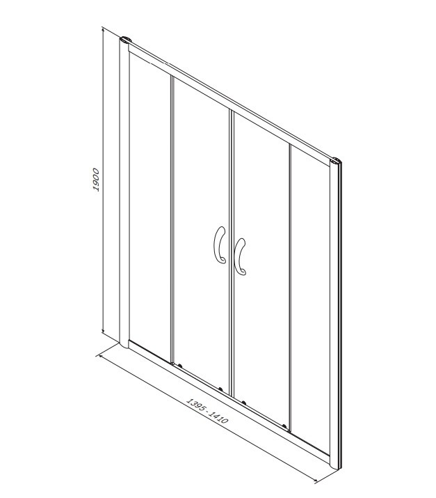 Am.Pm Bliss L Twin W53S-1402190MT Душевые двери 140*190
