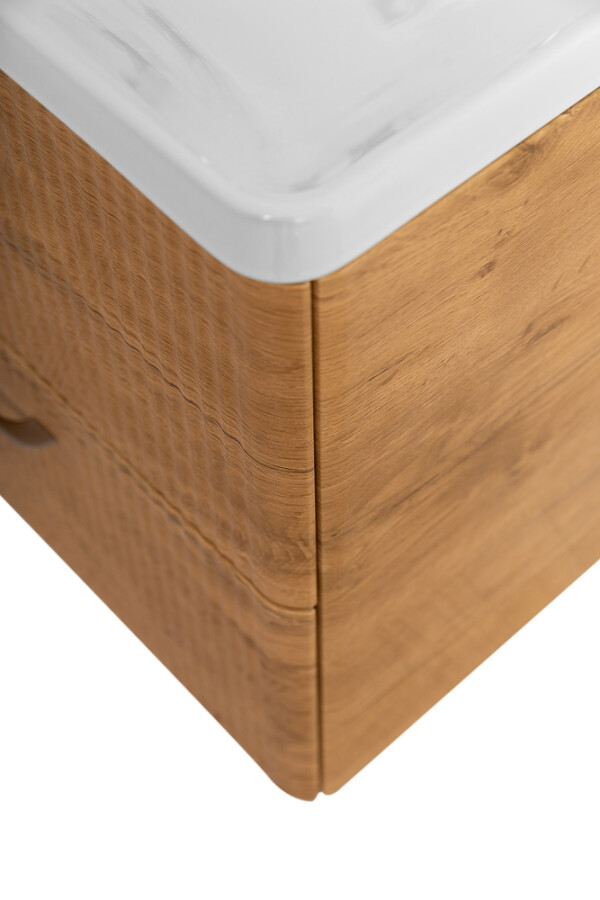 Подвесная тумба с раковиной Belbagno DUE 60 см Rovere Nature DUE-600-2C-SO-RN-P BB-8076-3-60