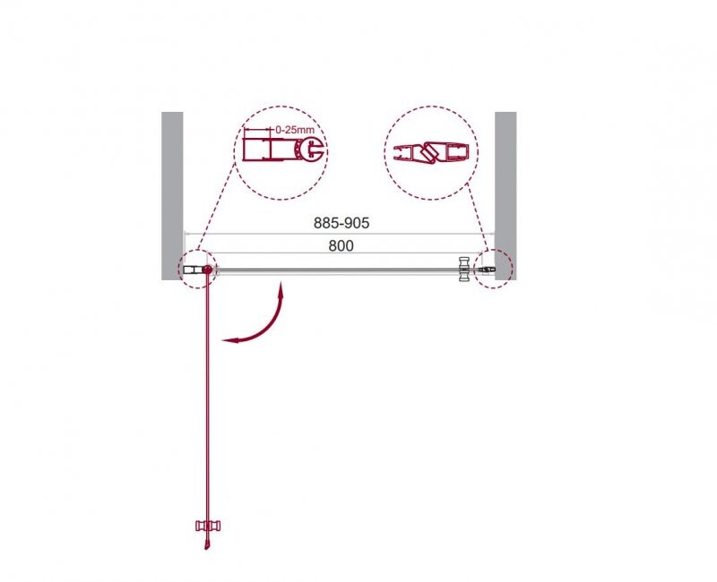 BelBagno душевая дверь ETNA-B-1-90-C-Cr 90х195
