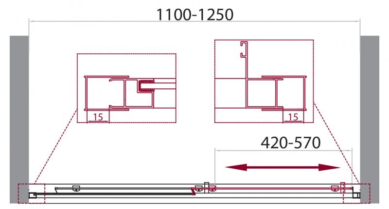BelBagno Unique душевая дверь 110/125х190 см, матовая, хром UNIQUE-BF-1-110/125-M-Cr