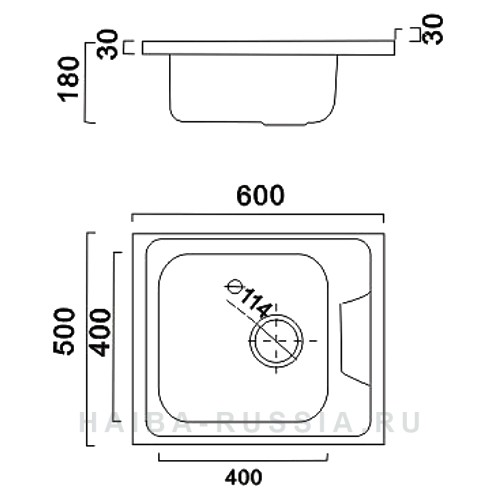 Haiba HB5060 Мойка для кухни глянец 50х60 см