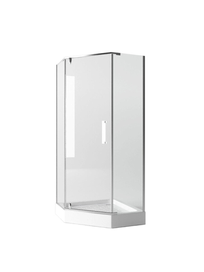 JY029 Душевое ограждение 100х100х185 трапеция (без поддона), прозрачное стекло EG220001