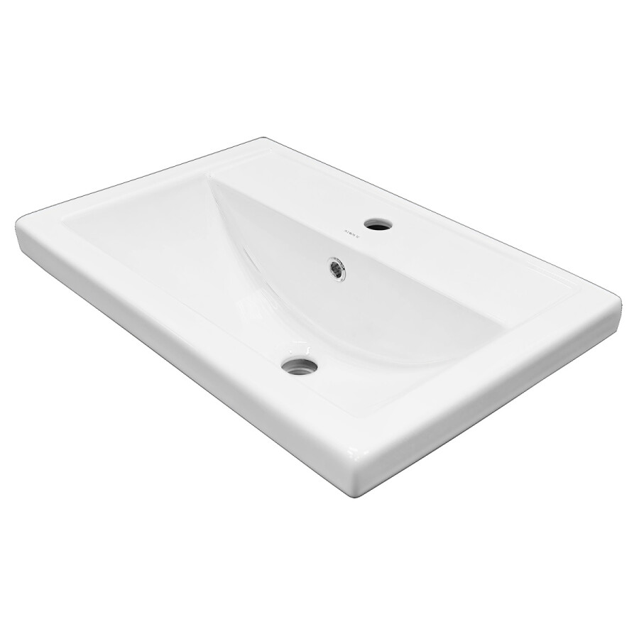 Комплект Тумба Azario KANTRI 60/2Н 605х405х870 напольная, с раковиной Фостер 60, белый глянец CS00097250
