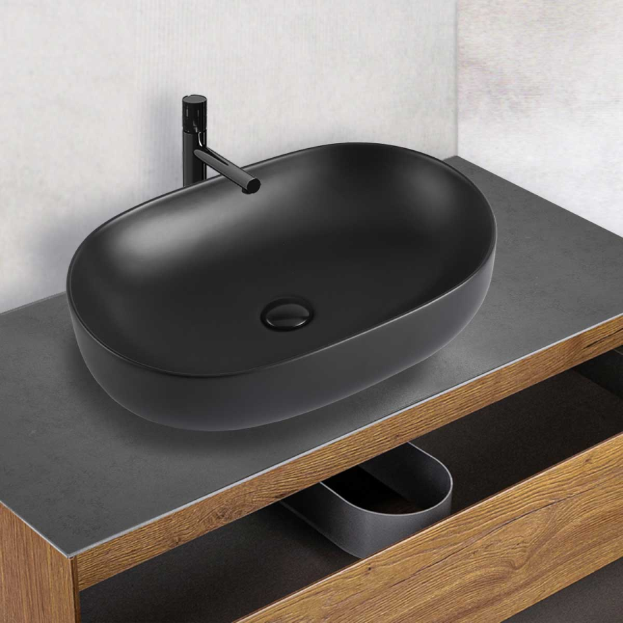 Vincea раковина керамическая 60х41,5 см черный VBS-113MB