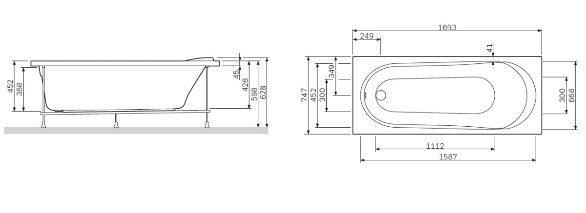 Am.Pm Joy W85A-170-075W-R каркас для ванны с монтажным набором 170х75 см