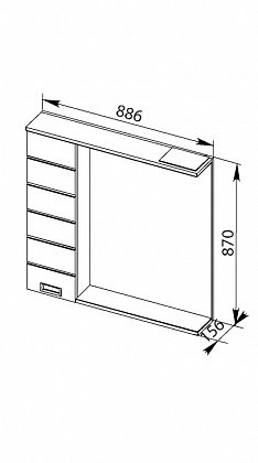 Зеркало-шкаф Aquanet Доминика 90*87 R 00176571