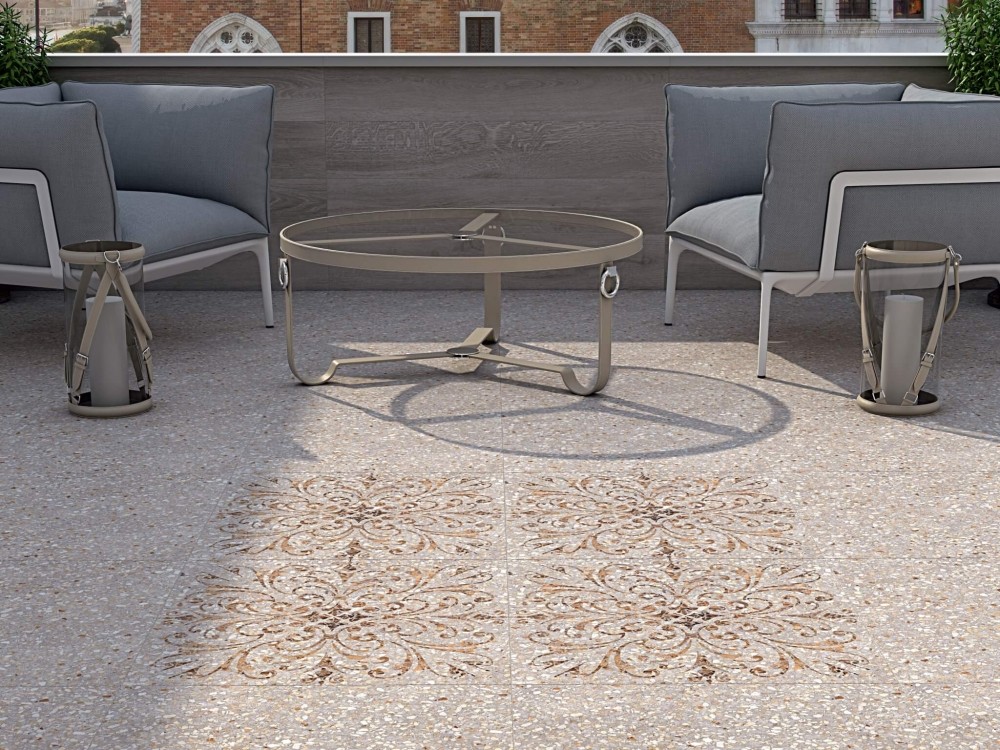 Kerama Marazzi Терраццо SG632900R керамогранит напольный декорированный темно-серый