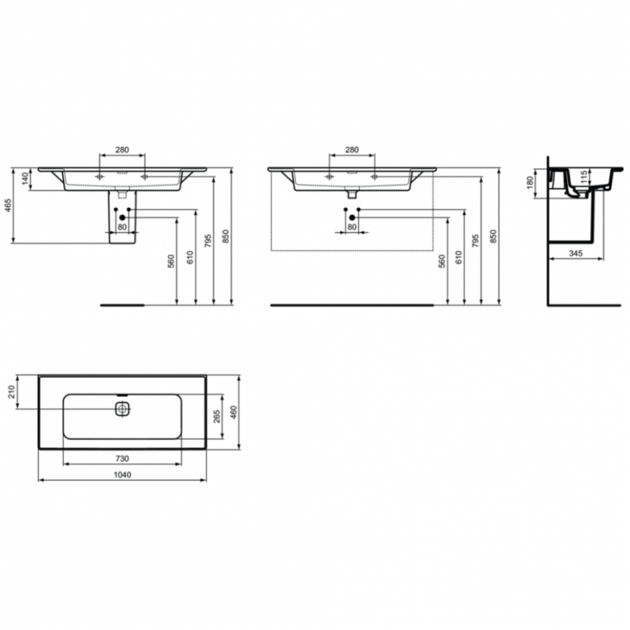 Ideal Standard Strada раковина 104х46 см T363501