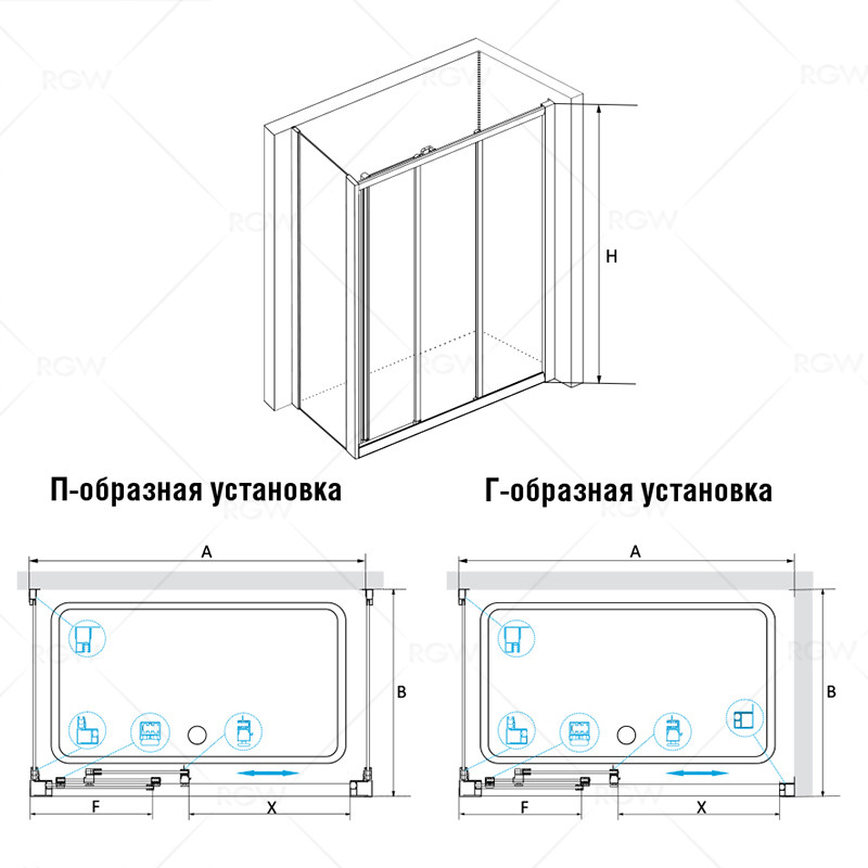 RGW Classik CL-40 (CL-11+ Z-12) 04094047-11 душевое ограждение 140*70*185