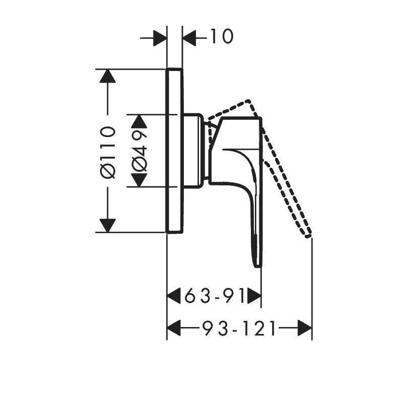 Hansgrohe 72659000S Set HG Rebris E смеситель для душа скрытого монтажа (72659000+13620180) Хром