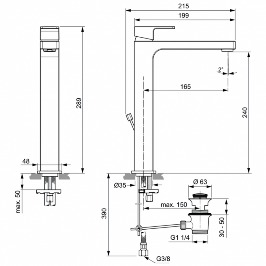 Ideal Standard Edge смеситель для раковины A7112AA