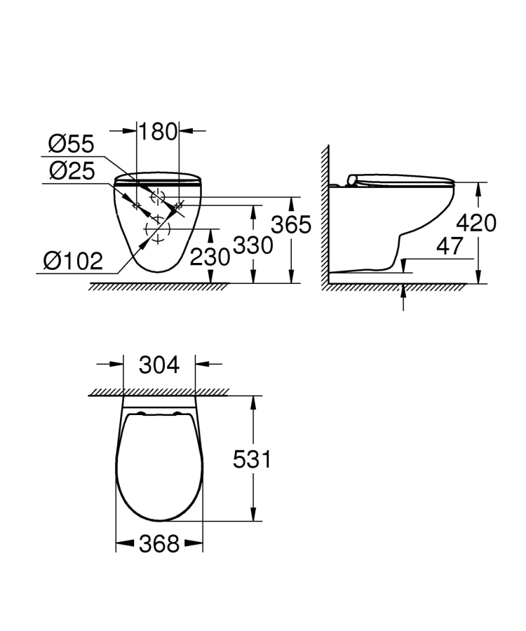 Инсталляция Geberit Duofix 458.103.00.1 UP100 с клавишей и унитазом Grohe 39351000