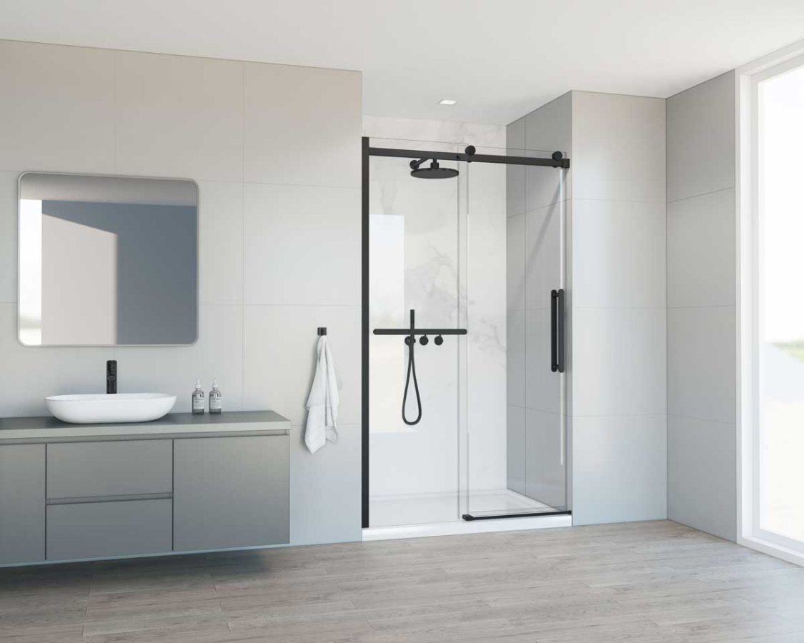 Vincea Como Soft душевая дверь 150 см черная / прозрачная VDS-1CS150CLB