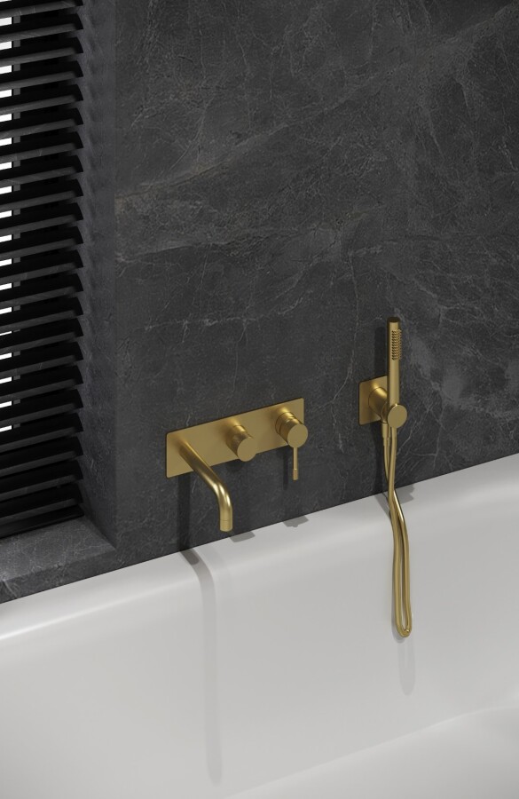 Смеситель для ванны встраиваемый Boheme Uno Matt Gold 464-3-MG