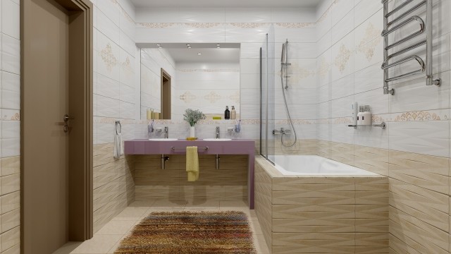Уралкерамика Alanna 20х60см плитка настенная рельефная белая 2