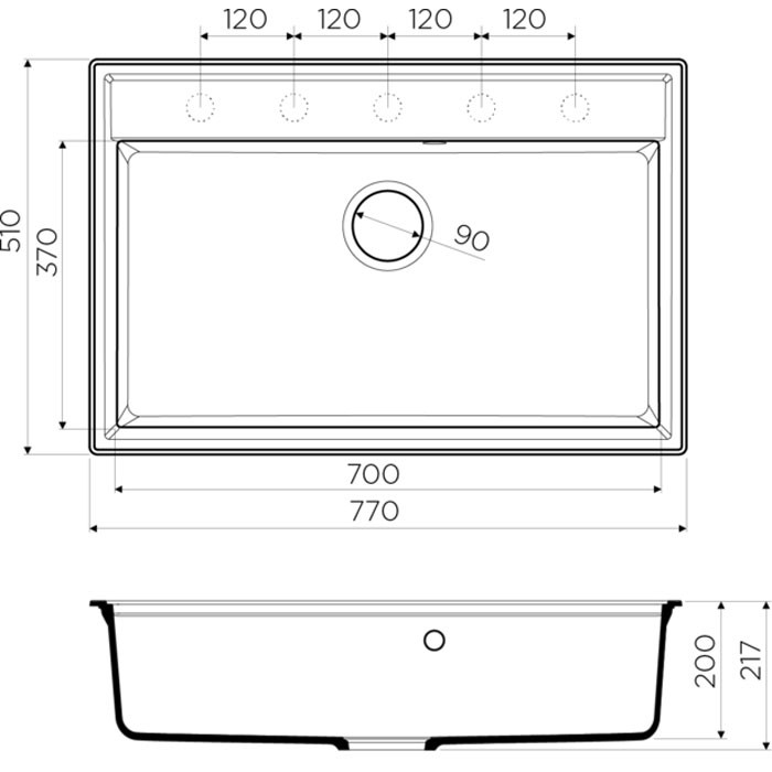 Omoikiri Daisen 77-SA 4993631 кухонная мойка аrtgranit бежевый 77х51 см