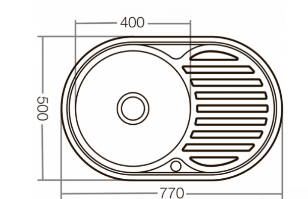 Мойка из нержавеющей стали врезная 77х50 см Zerix Z7750-08-180E ZX3006
