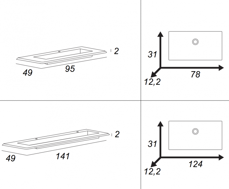 Cezares Stylus 140 тумба с раковиной 55232+50265 синий