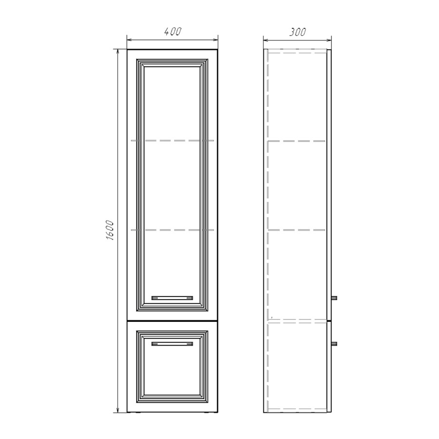 Шкаф колонна для ванной комнаты Comforty Бросно-40П оружейная сталь 00-00020779