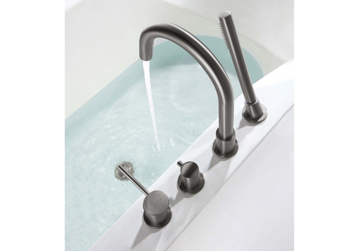 Aquatek Европа AQ1348BGM Смеситель на борт ванны на 4 отв. Оружейная сталь
