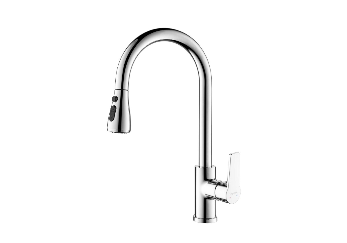 Aquatek Лугано AQ1784CR Смеситель для кухни с вытяжным изливом 2 jet Хром