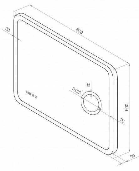 Зеркало CONTINENT Bliss 80х60 с подсветкой
