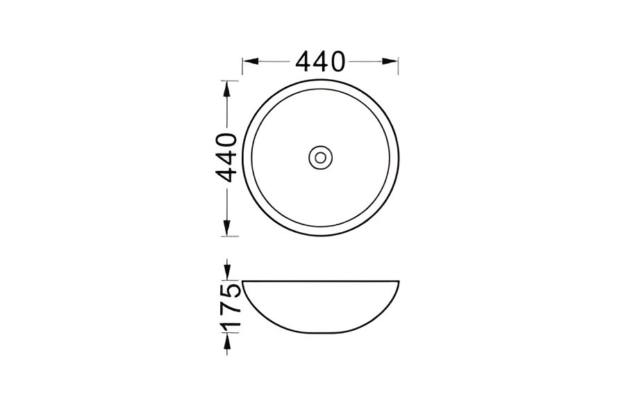 Aquatek раковина накладная 44 см AQ5354-MB