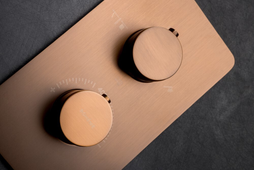 Смеситель встраиваемый с термостатом 3-х проходной Boheme Cell Thermo Brushed Bronze 134-3-BRB