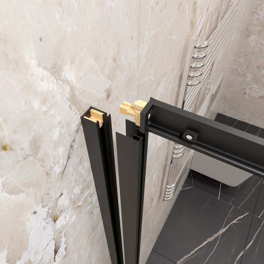 Triton-Pro Душевая ширма Fix 90×90 черная