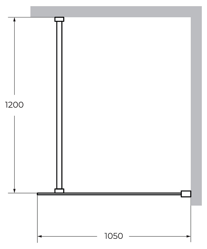 Cezares Liberta душевая перегородка 105 см LIBERTA-L-1-105-120-C-NERO