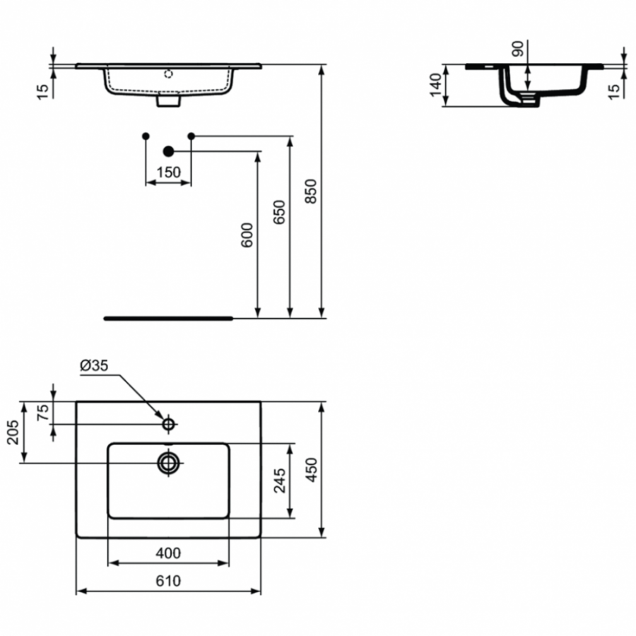Ideal Standard Tempo раковина 61x45 см E066801