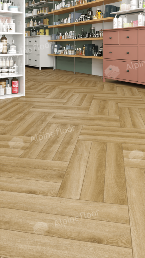 Ламинат Alpine Floor Herringbone LF102-2A Дуб Эльзас 606 х 101 х 8 mm