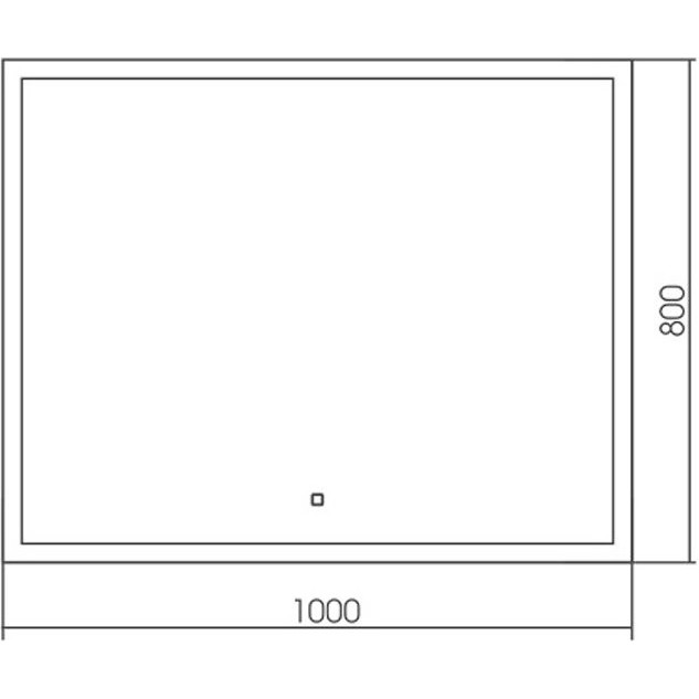 Azario Гуверт зеркало 100х80 см, сенс. выкл, часы LED-00002294
