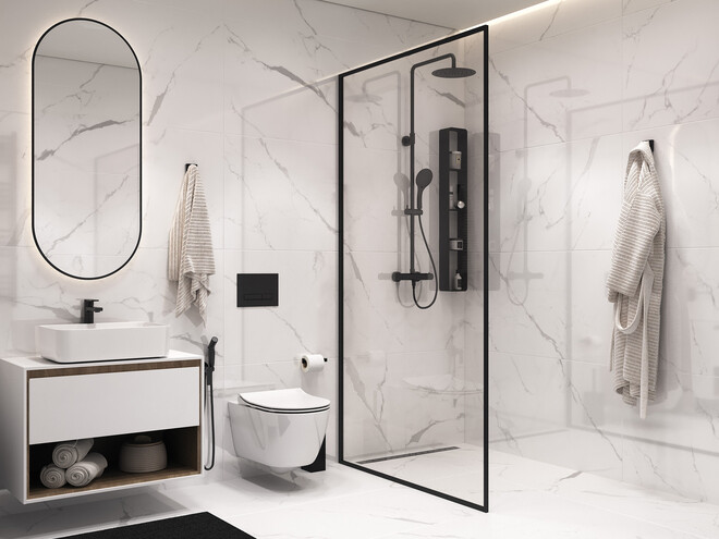 Керамогранит Cersanit Futura тонкий Deep Calacatta белый ректификат 60x120 A17126