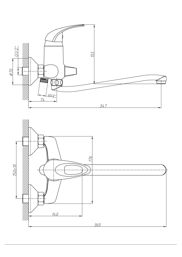 Haiba смеситель для ванны HB2203