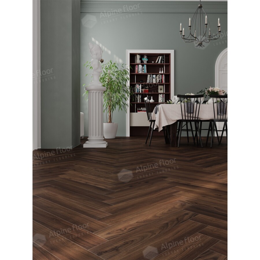 Ламинат Alpine Floor Herringbone 12, LF105-14A Дуб Абруццо 600 х 100 х 12 mm