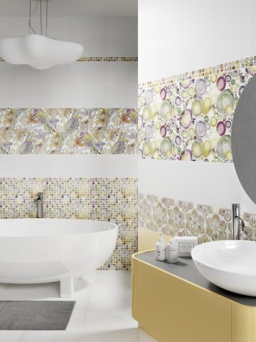 Уралкерамика Golden 25х50 см плитка настенная мозайка