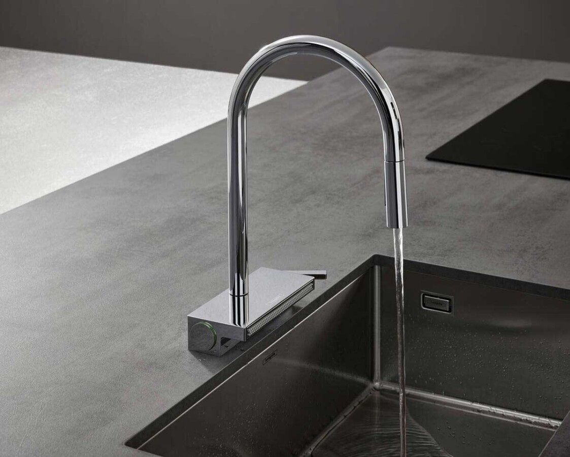 Hansgrohe Aquno Select M81 Кухонный смеситель 170 с вытяжным душем, 3jet, sBox черный матовый 73831670