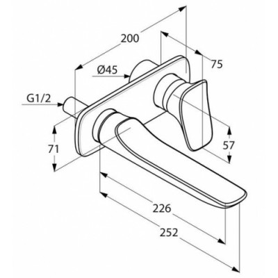 Kludi Ambienta смеситель для раковины встраиваемый внешняя часть 532450575