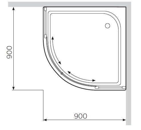 Am.Pm Bliss L W53T-301-090W 90*90*16 душевой поддон акриловый