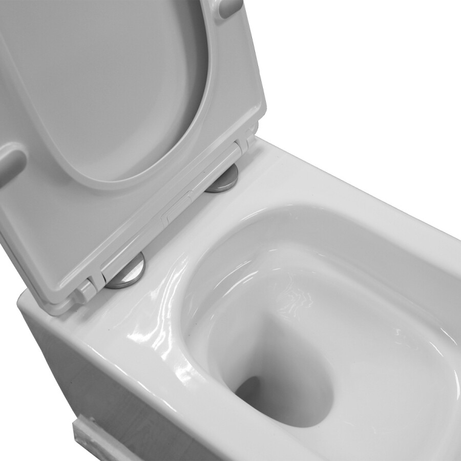 Унитаз подвесной Azario Armonia с системой смыва Tornado, безободковый с сиденьем микролифт 490*340*360 AZ-2403