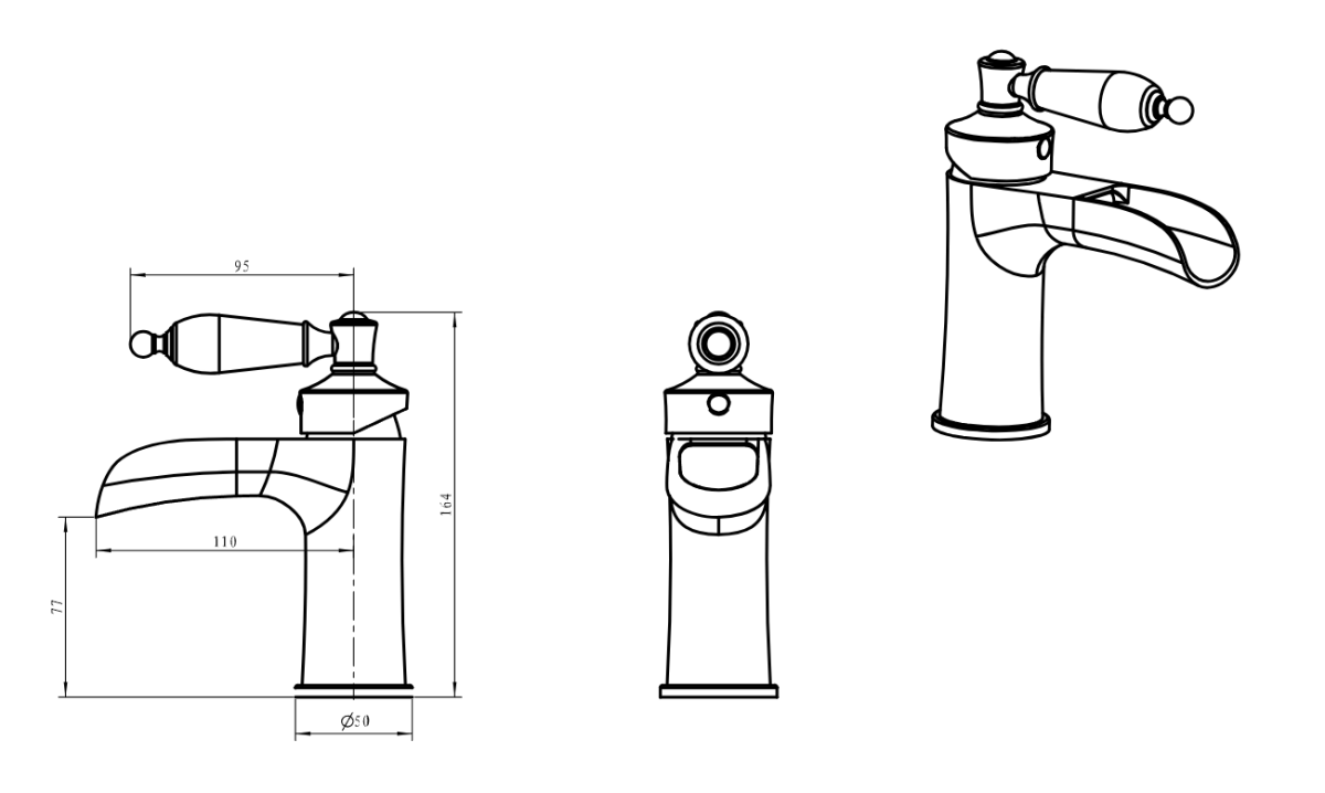 Смеситель для раковины Boheme Vogue Белый / Хром 221