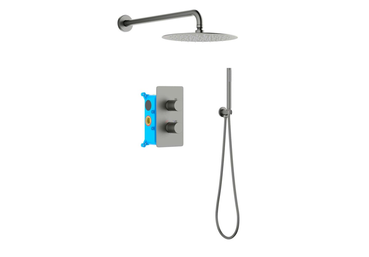Aquatek Европа AQ1376BGM Душевой комплект Set 3 в 1 Оружейная сталь