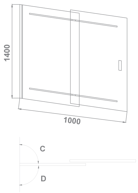 BAS Screen SL-100-C-CH 100*140 шторка для ванны ПД00081