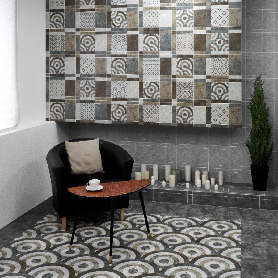 Керамин Калейдоскоп 4П 40х40 см плитка напольная коричневая матовая