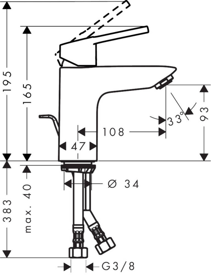 Hansgrohe Logis Loop 100 71151000 смеситель для раковины хром