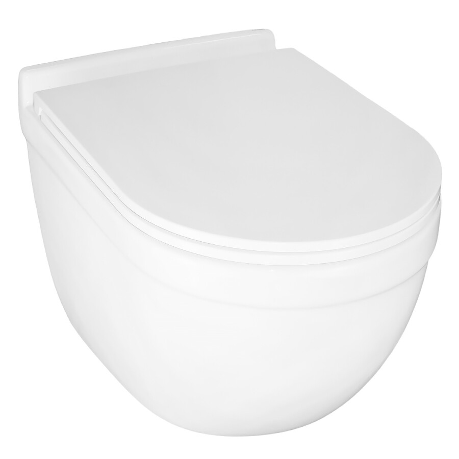 Унитаз подвесной Azario Fora 368х530х410 безободковый "Скрытое Торнадо" быстросъемное микролифт AZ-0017-UQ3