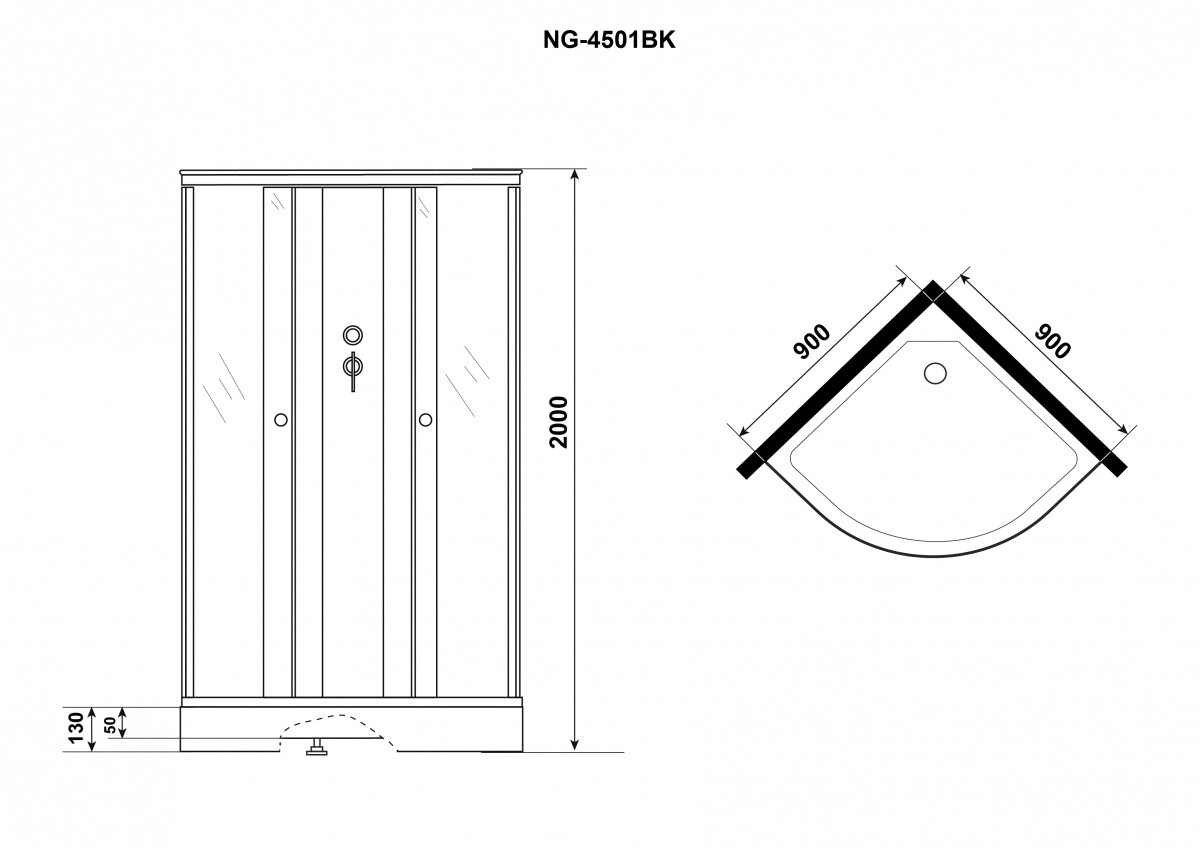 Niagara Eco Душевая кабина 90x90 Тропик E90/13/TN/BKT